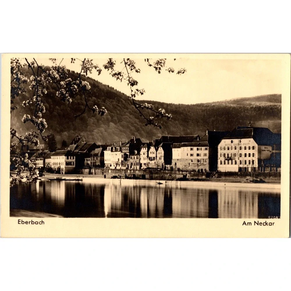 Vintage‎ Eberbach Am Neckar Scenic Riverfront Real Photo Postcard